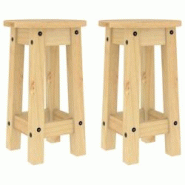VidaXL Tabourets De Bar Lot De 2 Bois Massif De Pin - 4005699 VidaXL Tabourets De Bar Lot De 2 Bois Massif De Pin - 4005699