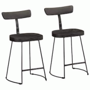 VidaXL Tabourets De Bar Lot De 2 Noir 49x43x79 Cm Bois Manguier Massif - noir 4013517 VidaXL Tabourets De Bar Lot De 2 Noir 49x43x79 Cm Bois Manguier Massif - noir 4013517