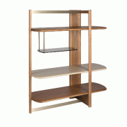 AC ANGEL CERDA Angel Cerdá Étagère rectangulaire droite en noyer clair et bois coloris greige 3299C 140 x 50 x 162 - marron Bois manufacturé 84356