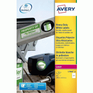 AVERY 40 étiquettes ultra-résistantes Laser blanches, format 199,6 x 143,5 mm (20 feuilles A4 / cdt) - 5014702105302