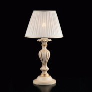 Bonetti Illumina Leonardo Lampe en bois ivoire et doré 1 lumière avec abat-jour dm.35 H.62 d.35 BL180-LM-AV - beige 8050713210342