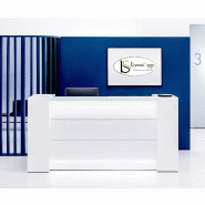 Bureau d'accueil avec rangement Valde - MDD - 192, Blanc brillant