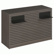 Comptoir Vertigo H T03 dble noir L150cm - 3 tab.Coulis. 6tab.Amovib noyer foncé