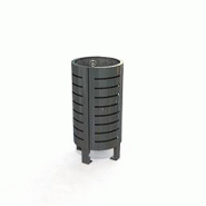 Corbeille avec bac en tôle d'acier - PLATINE Corbeille avec bac en tôle d'acier - PLATINE