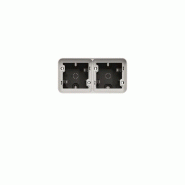 Cubyko boîte double horizontale vide avec 2 entrées associable gris ip55