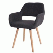 Décoshop26 - Chaise de salle à manger bureau visiteur sans roulette design rétro en tissu gris foncé pied en bois clair 04_0002147 - gris 30002528 Décoshop26 - Chaise de salle à manger bureau visiteur sans roulette design rétro en tissu gris foncé pied en bois clair 04_0002147 - gris 30002528