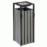 EDEN ETIK Corbeille à poser ou à fixer 110L avec cendrier Gris Etik / Gris Manganese