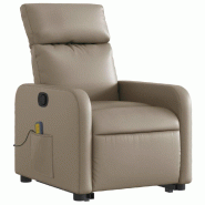 Fauteuil inclinable de massage Cappuccino Similicuir Modèle Armelora - 8721012219915
