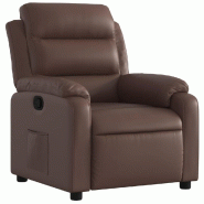 Fauteuil inclinable Marron Similicuir Modèle Varmelis - 373488