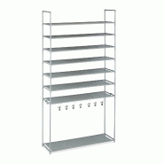Helloshop26 - Étagère à chaussures 8 niveaux rangement pratique couloir 187 x 99 x 30 cm en acier noir 13_0011399 - noir acier 3000245754376