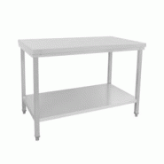 METRO PROFESSIONAL Table de travail GWTS3127, acier inoxydable, 120 x 70 x 88 cm, avec fond, pieds réglables anti-corrosion, argenté - Acier inoxyda METRO PROFESSIONAL Table de travail GWTS3127, acier inoxydable, 120 x 70 x 88 cm, avec fond, pieds réglables anti-corrosion, argenté - Acier inoxyda