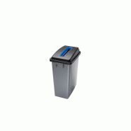 Office poubelle 60l ouverture fente bleue
