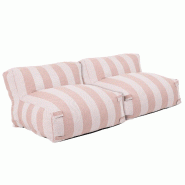 Oviala Business Salon de jardin modulable avec 2 chauffeuses rose poudré - rose polyester 115650
