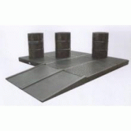 Plateforme de rétention PE recyclé ht 150 mm - volume 120 l - charge 1000 kg - fabrication européenne