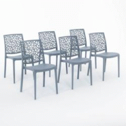 RATTATAN Set 6 Chaises en polypropylène avec fibre de verre empilables pour extérieur et jardin, bar et restaurant, cuisine design moderne - ANNA - RATTATAN Set 6 Chaises en polypropylène avec fibre de verre empilables pour extérieur et jardin, bar et restaurant, cuisine design moderne - ANNA -