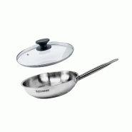 Set de 1 poêle de 28 cm en inox et couvercle en verre Fackelmann Eterna - inox 3176239943795