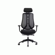 Siège de bureau avec mécanisme synchrone, accoudoirs 3D, têtière et soutien lombaire