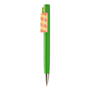 Stylo à bille en plastique - clip sur mesure - taille 25x35 mm - encre bleue - marquage UV LED inclus