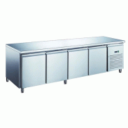 Table réfrigérée inox positive avec évaporateur ventilé - 4 portes - 553 litres - Sans dosseret - GN4101X