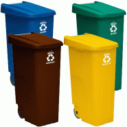 WellHome - Pack 4 Poubelles 110L Idéales pour le Recyclage, Bleue, Verte, Marron et Jaune - multicolore plastique PK3588