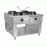 Wok à gaz avec 4 brûleurs et robinet eau - Ilôt central