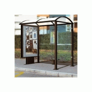 ABRI BUS PORT-CROS / STRUCTURE EN ACIER / BARDAGE EN VERRE TREMPÉ / AVEC BANQUETTE / 250 X 156 CM