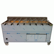 Barbecue portugais en inox 8 broches rotatives L1800 mm | Impormartinho -