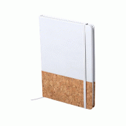 Bloc-notes blanc liège naturel avec simili cuir - 5601316781864
