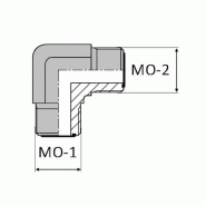 Coude 90° mâle ORFS  x mâle ORFS - 9/16' , 14.28 , 13/16' , 20.63