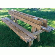 Double banc en bois espaces verts