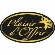 Étiquette cadeau adhésive ovale - Plaisir d'offrir - or/noir - 40x23mm - par 500