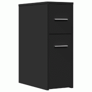 Helloshop26 - Armoire de salle de bain étroite fonctionnelle avec roulettes 22 x 44 x 61,5 cm en bois d'ingénierie noir 02_0050647 - noir métal 300