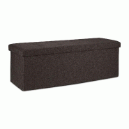 Helloshop26 - Banquette de rangement pliable avec grille de séparation 38,5 x 110 x 37,5 cm en tissu gris 13_0007774 - gris Bois manufacturé 3000243