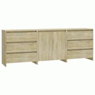 Helloshop26 - Buffet bahut commode armoire meuble de rangement organisateur cuisine salle de séjour salons 3 pcs sonoma bois 02_0037103 - 30002132150 Helloshop26 - Buffet bahut commode armoire meuble de rangement organisateur cuisine salle de séjour salons 3 pcs sonoma bois 02_0037103 - 30002132150