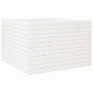 Helloshop26 - Jardinière bac lit surélevé plantes fleurs terrasse jardin 70 x 70 x 46 cm bois de pin massif blanc 02_0037819 - 3000217632244