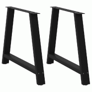 Helloshop26 - Lot de 2 pieds de table à manger en A 90 x 73 cm design moderne avec niveleurs réglables en acier noir 02_0057136 - noir acier 3000239