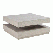 Helloshop26 - Table basse console d'appoint 76 x 76 x 38 cm effet béton clair 03_0010791 03_0010791 - Bois massif 3000225413934