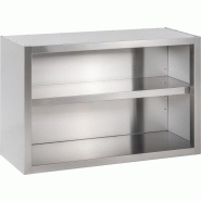 KBS Gastrotechnik KBS Armoire murale suspendue 1600x400x800 mm ouverte avec étagère intermédiaire - argenté Acier inoxydable 18/10 91312114