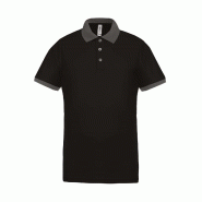 Polo piqué performance homme Black / sporty grey XS 100% Polyester - XS 3663639063159