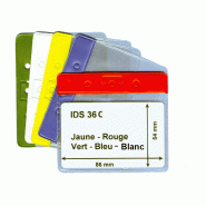 Porte-badge souple 2 faces - référence : ids36c - Lot de 100 - Format CB 86x54 mm