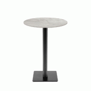 RestooTab - Mange-debout Milan T Ø50cm décor marbre perla - blanc fonte TB-MITFF-R50M-MB.PERL RestooTab - Mange-debout Milan T Ø50cm décor marbre perla - blanc fonte TB-MITFF-R50M-MB.PERL