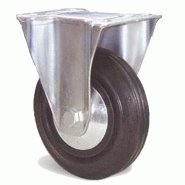 Roulette portroll et manuroll caoutchouc noir à platine fixe 160mm - GUITEL HERVIEU - 700525 - 867349