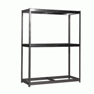 SimonRack Rayonnage industriel, 2000x1800x600 mm, 400 kg au point de flexion, 3 niveaux, sans tablettes, rayonnage garage, Anthracite- Ecoforte - noir