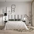 SKRAUT HOME - TêTE DE LIT, AVEC TABLES DE CHEVET, 258X107X3CM, LIT DE 150,160,180CM, PANNEAUX MURAUX, BLANC