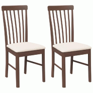 VidaXL Chaises à manger coussins 2 pcs marron bois massif caoutchouc Modèle Boréal Chic - 4102499
