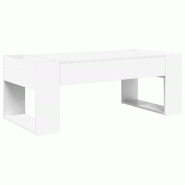 VidaXL Table basse Blanc 110 x 50 x 41 cm Bois d'ingénierie Modèle Atlas Pro - 8000156