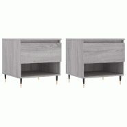 VidaXL Tables basses 2 pcs sonoma gris 50x46x50 cm bois d'ingénierie Modèle Oslo Métal - 830905