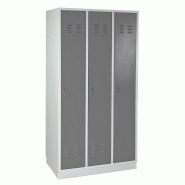 Armoire vestiaire 3 portes gris argent - 890 x 500 x 1775 mm Armoire vestiaire 3 portes gris argent - 890 x 500 x 1775 mm