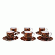 Aulica Tasses à café safari - lot de 6 - marron 576201 Aulica Tasses à café safari - lot de 6 - marron 576201