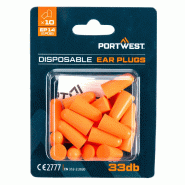 Bouchons d'oreille en mousse PU (10 paires)